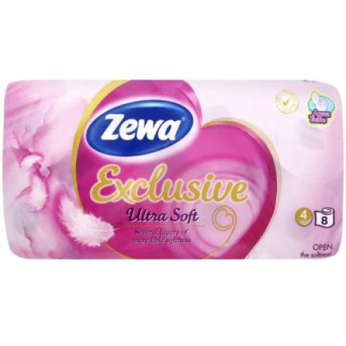 Туалетний папір Zewa Exclusive Ultra Soft 4 шари 8 рулонів (7322541046532/7322541191041)