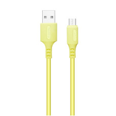 Дата кабель USB 2.0 AM to Micro 5P 1.0m soft silicone yellow ColorWay (CW-CBUM043-Y)