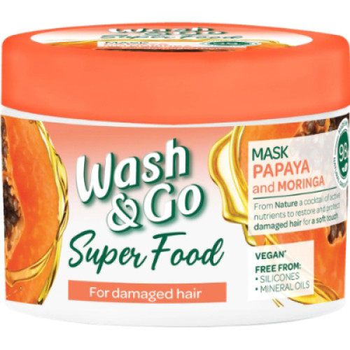 Маска для волосся Wash&Go Super Food з папаєю і морингою 300 мл (8008970053110)