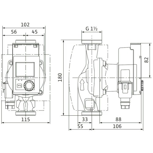 Циркуляційний насос Wilo Stratos PICO 25/0.5-6, 1/2", 10 бар, 180 мм, 40 Вт (4244395)