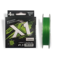 Шнур Favorite X1 PE 4x 150m 1.5/0.205mm 25lb/11.4kg Light Green (1693.11.32)