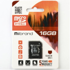 Карта пам'яті Mibrand 16GB microSDHC class 10 UHS-I (MICDHU1/16GB-A)