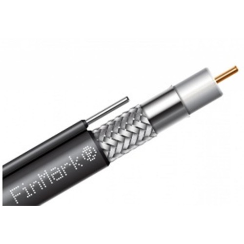 Кабель телевізійний FinMark RG-660, CCS, +steel wire, 305м, black (F660BVM_305_black)