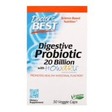 Пробіотики Doctor's Best Прибуток, Digestive Probiotic, 20 МЛРД КУО, 30 вегетаріанськ (DRB-00362)