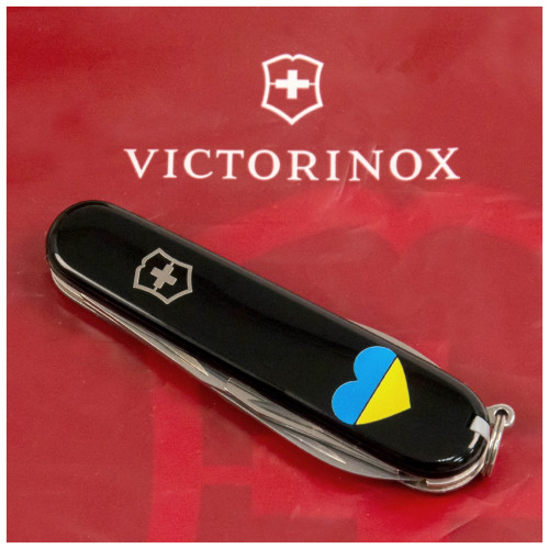 Ніж Victorinox Spartan Ukraine Black "Серце Жовто-Блакитне" (1.3603.3_T1090u)