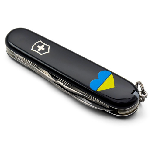 Ніж Victorinox Spartan Ukraine Black "Серце Жовто-Блакитне" (1.3603.3_T1090u)