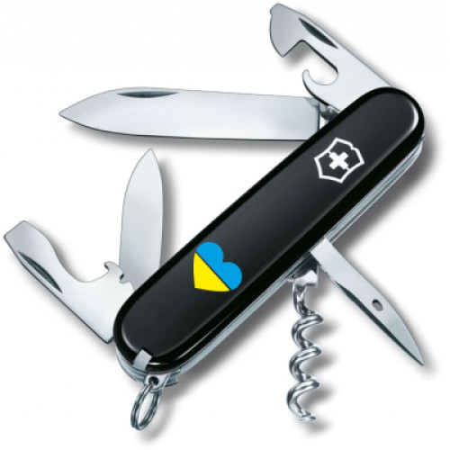 Ніж Victorinox Spartan Ukraine Black "Серце Жовто-Блакитне" (1.3603.3_T1090u)