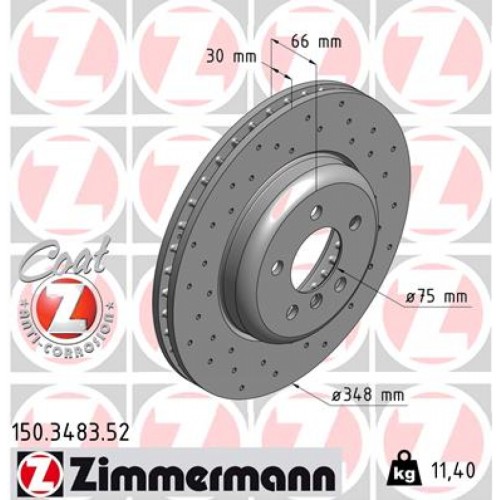 Гальмівний диск ZIMMERMANN 150.3483.52