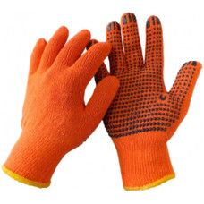 Захисні рукавички WERK ХБ помаранч., чорна крапка (WE2129)