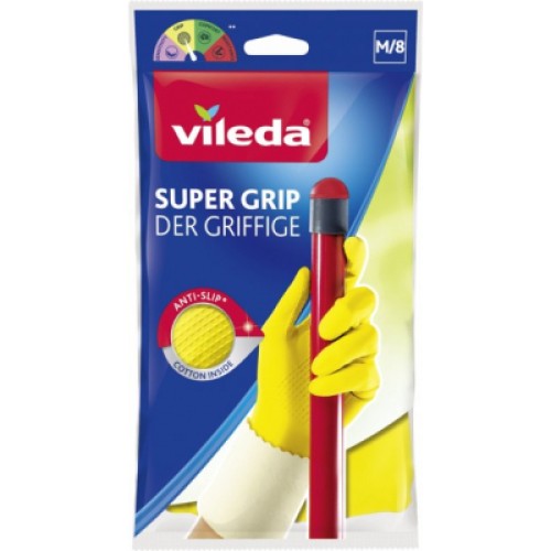 Рукавички господарські Vileda Super Grip латексні M 1 пара (4023103092617/8001940003351)