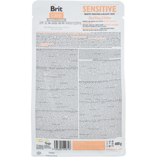 Сухий корм для кішок Brit Care Cat GF Sensitive HDigestion and Delicate Taste 400 г (8595602540716)