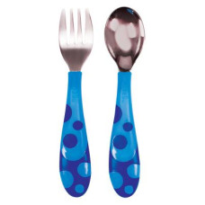 Набір дитячого посуду Munchkin Ложка + вилка блакитні (011404.01)