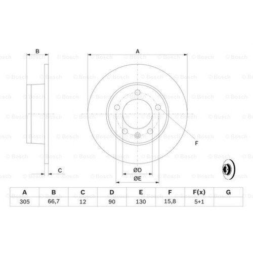 Гальмівний диск Bosch 0 986 478 970