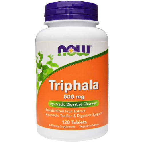 Трави Now Foods Трифала, Triphala, 500 мг, 120 пігулок (NOW-04764)