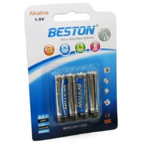 Батарейка BESTON AAA 1.5V Alkaline * 4 (AAB1833)