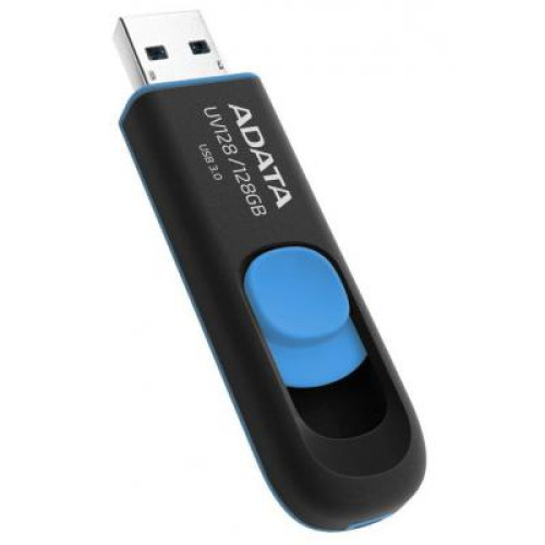 USB флеш накопичувач ADATA 128GB UV128 Black/Blue USB 3.1 (AUV128-128G-RBE)