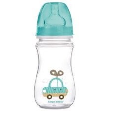 Пляшечка для годування Canpol babies антиколькова EasyStart - Toys з широким отвором 240 мл (35/221_blu)