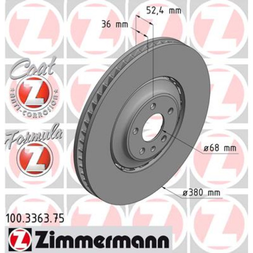 Гальмівний диск ZIMMERMANN 100.3363.75