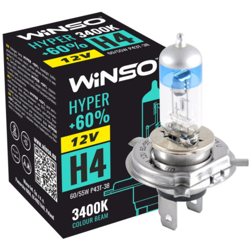 Автолампа WINSO H4 HYPER +60 60/55W (712420)