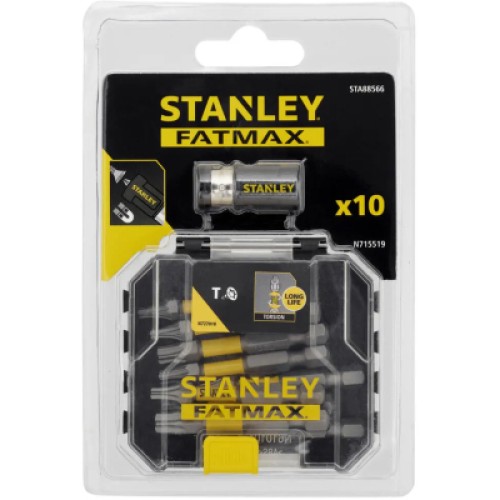 Набір біт Stanley FatMax, Torx, T10, T15, T20, T25, T30, Т40, L = 50 мм, 10 шт, кейс (STA88566)