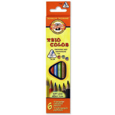 Олівці кольорові Koh-i-Noor 3131 Triocolor, 6шт, set of triangular coloured pencils (3131006004KS)