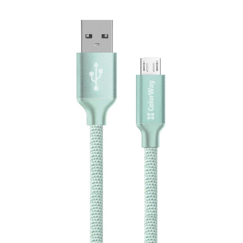 Дата кабель USB 2.0 AM to Micro 5P 2.0m mint ColorWay (CW-CBUM009-MT)