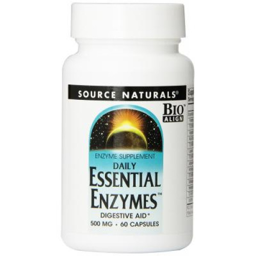 Вітамін Source Naturals Ефірні Ензими 500мг, 60 гелевих капсул (SN1301)