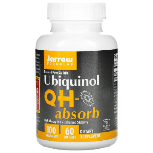 Вітамін Jarrow Formulas Убіхінол QH-Absorb, 100 мг, Ubiquinol, QH-Absorb, 60 гелевих (JRW-06019)