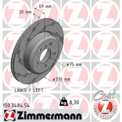 Гальмівний диск ZIMMERMANN 150.3484.54