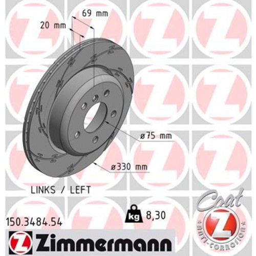 Гальмівний диск ZIMMERMANN 150.3484.54