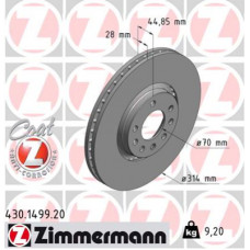 Гальмівний диск ZIMMERMANN 430.1499.20