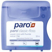 Зубна нитка Paro Swiss classic-floss вощена з м'ятою і фторидом 50 м (7610458017661)