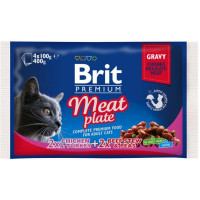 Вологий корм для кішок Brit Premium Cat м'ясна тарілка 4 шт по 100 г (8595602506262)