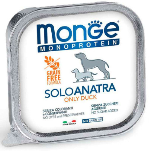 Консерви для собак Monge Dog Solo 100% качка 150 г (8009470014182)
