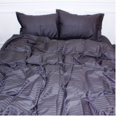 Постільна білизна MirSon Satin Stripe 30-0012 Dark Gray 110х140 дитячий (2200005246214)