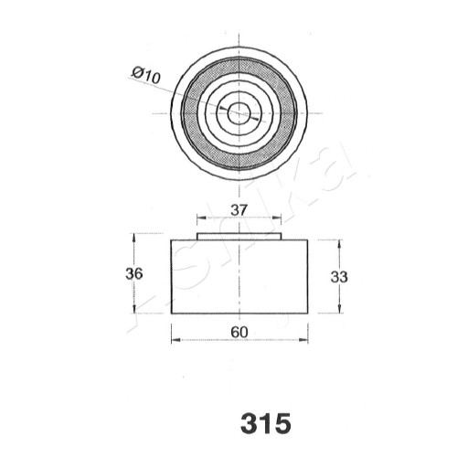 Ролик натягувача ременя ASHIKA 45-03-315