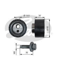 Ролик натягувача ременя Gates T41282