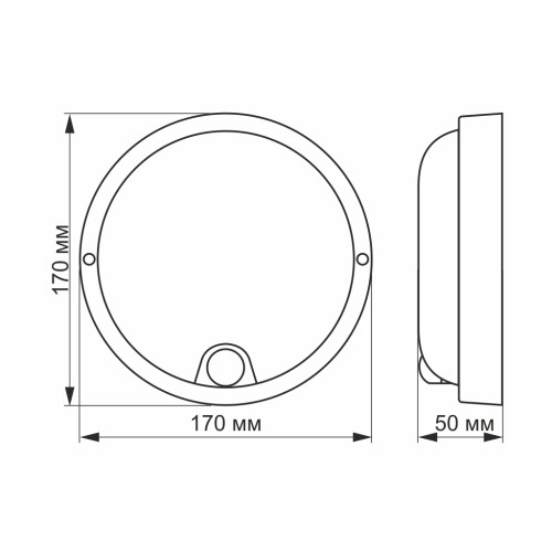 Світильник Videx LED з датчиком ІК IP54  12W 5000K сенсорн (VL-BHR-125W-SP)