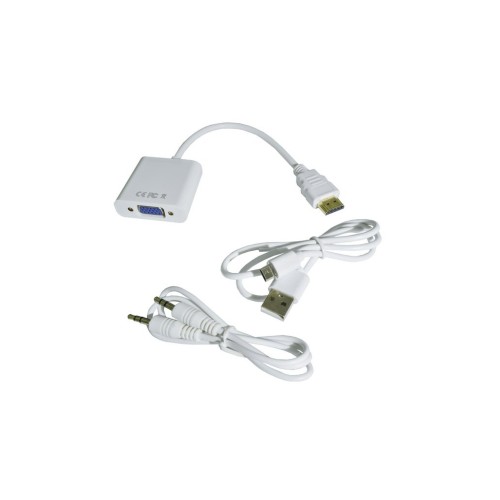 Перехідник HDMI M to VGA F (з кабелями аудіо і живлення від USB) ST-Lab (U-990 white)