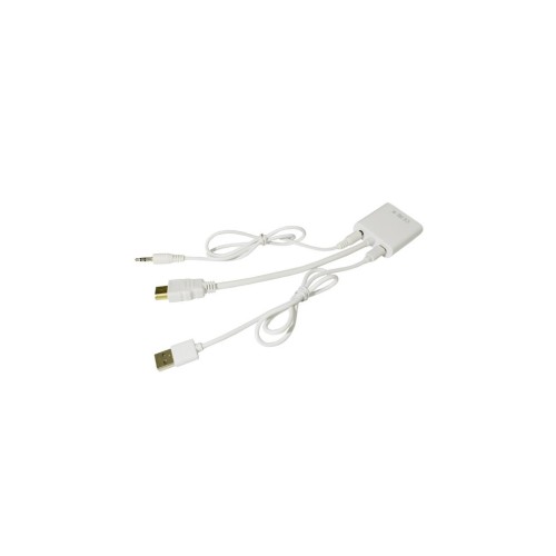 Перехідник HDMI M to VGA F (з кабелями аудіо і живлення від USB) ST-Lab (U-990 white)