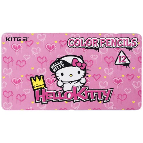 Олівці кольорові Kite Hello Kitty тригранні 12 шт (HK21-058)