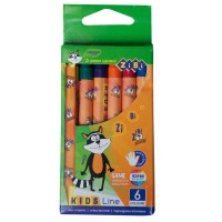 Олівці кольорові ZiBi Kids line воскові, 6 кольорів (ZB.2480)