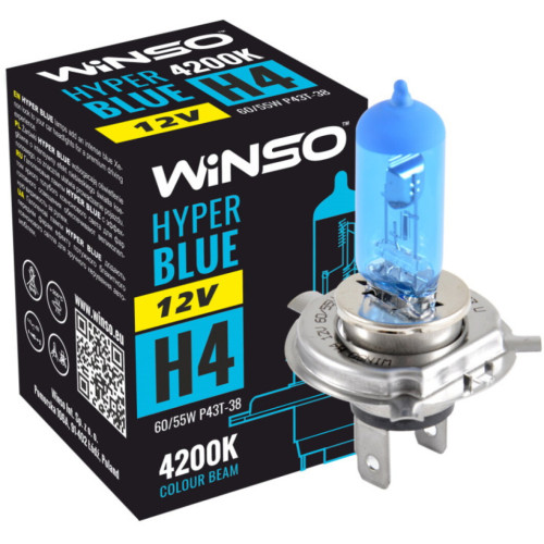 Автолампа WINSO H4 HYPER BLUE 4200K 60/55W (712440)