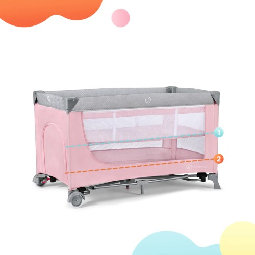 Ліжечко Kinderkraft манеж Leody Pink (5902533917983)