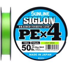 Шнур Sunline Siglon PE н4 150m 3.0/0.296mm 50lb/22.0kg Light Green (1658.09.12)