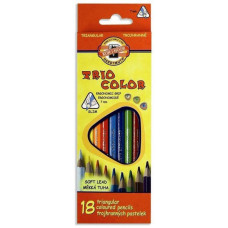 Олівці кольорові Koh-i-Noor 3133 Triocolor, 18шт, set of triangular coloured pencils (3133018004KS)