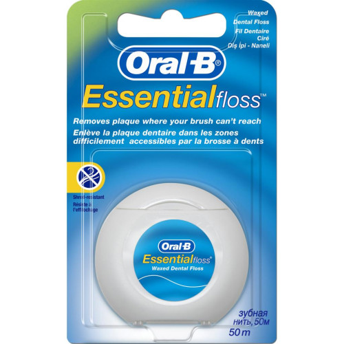 Зубна нитка Oral-B Essential floss Waxed мятная 50 м (3014260280772)