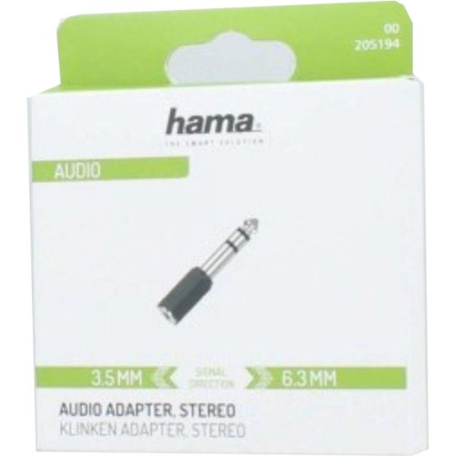 Кабель мультимедійний 6.3 mm Jack - 3.5 mm Jack Stereo Black Hama (00205194)