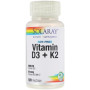 Вітамін Solaray Вітамін D3 + K2, Soy-Free Vitamin D3 + K2, 120 вегетаріанськ (SOR-57445)