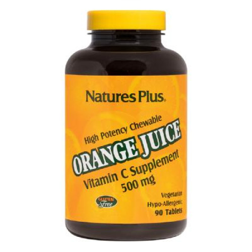 Вітамін Natures Plus Вітамін С, Orange Juice Vitamin C, 500 мг, Nature's Plus, 90 (NTP2465)